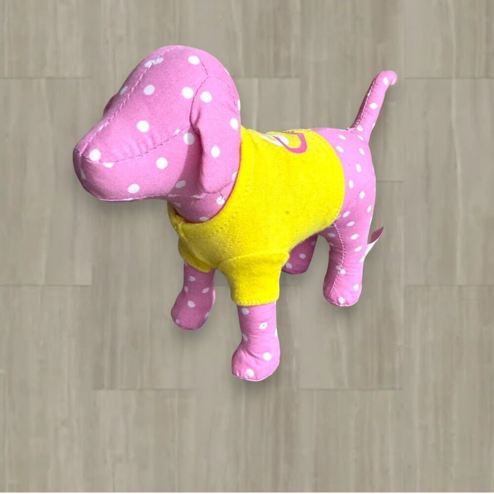 Victoria’s Secret PINK Y2K Plush Dog Polka Dot Yellow Tee Collectible VS 2009